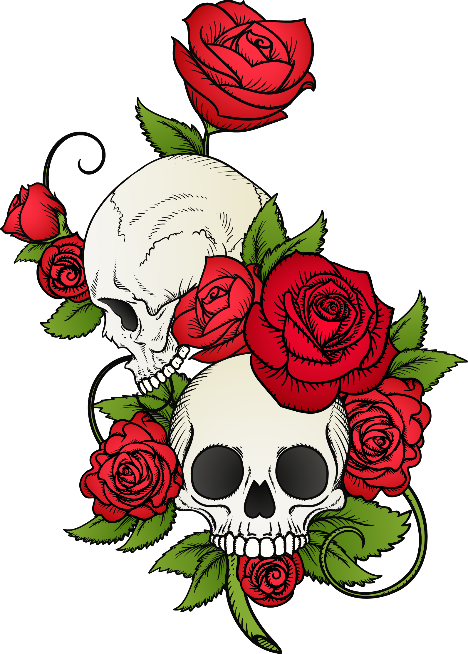 And Skull Painted Calavera Hand T-Shirt Vector PNG Image