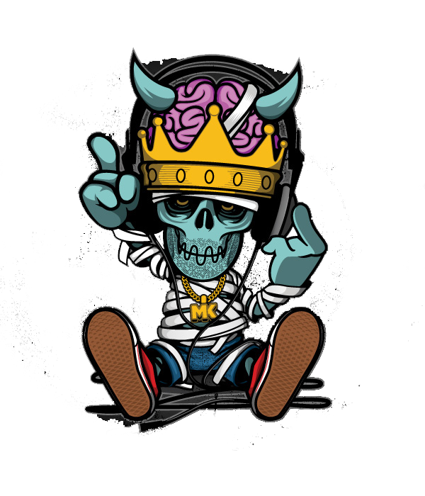 Hip Skull Rapper Illustration Graffiti Hop Cartoon PNG Image