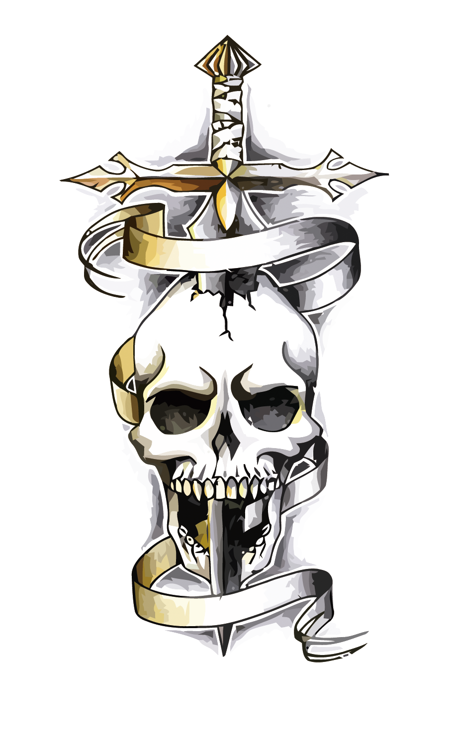 Tattoo Skeleton Skull Dragon Vector Snake Human PNG Image