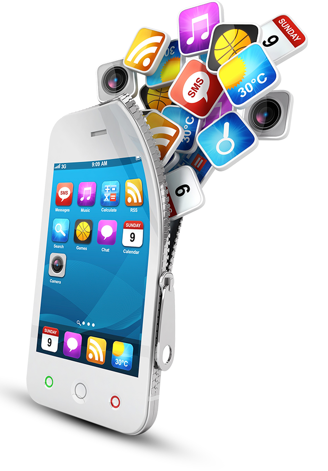 Development Mobile Media App Social Marketing Phones PNG Image