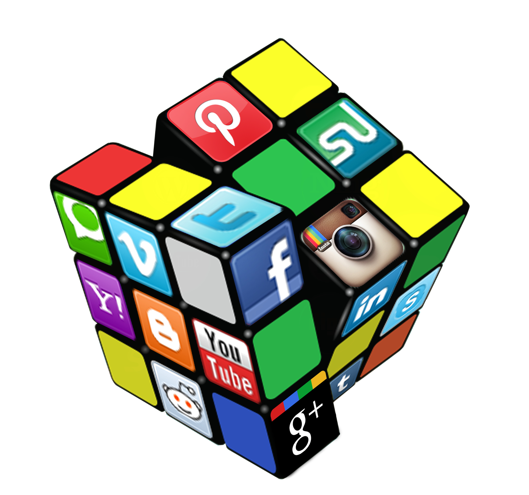 Cube Media Measurement Rubiks Optimization Marketing Social PNG Image