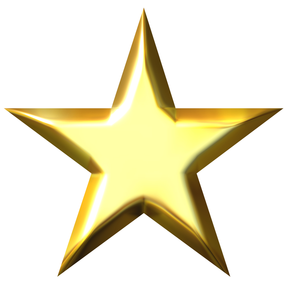 3D Gold Star Picture PNG Image