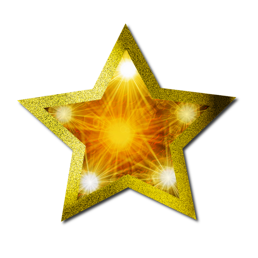 Christmas Gold Star Clipart PNG Image
