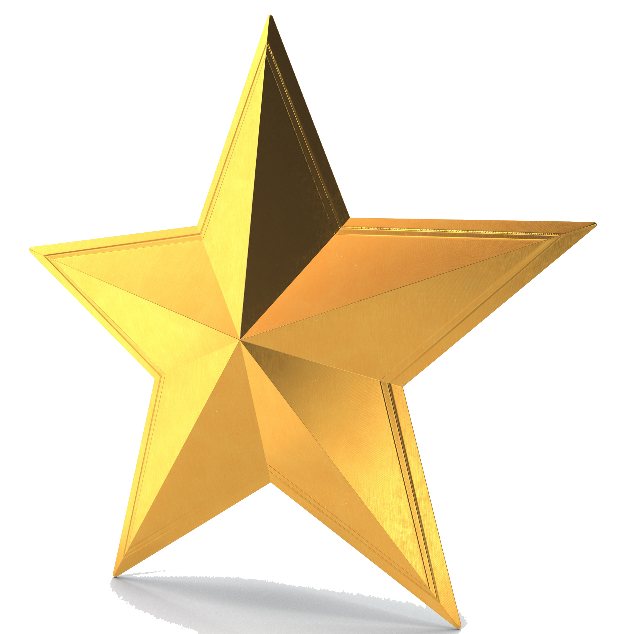 3D Gold Star PNG Image