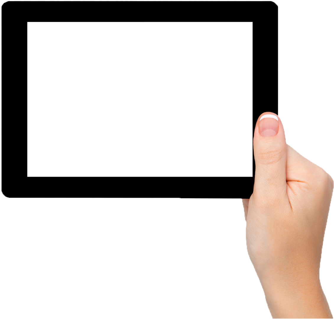 Photos Tablet Holding Female Hand PNG Image