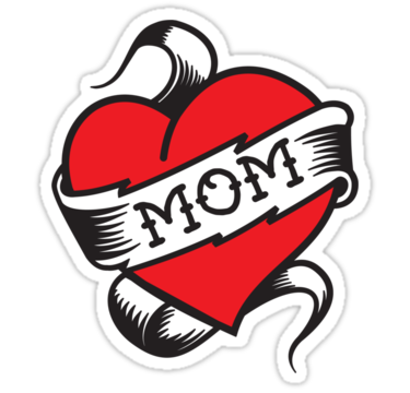 I Love Mom Heart Tattoo PNG Image