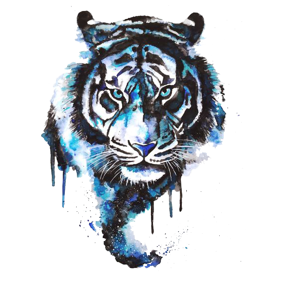 Tattoo Art Watercolor Tiger Painting Drawing PNG Image