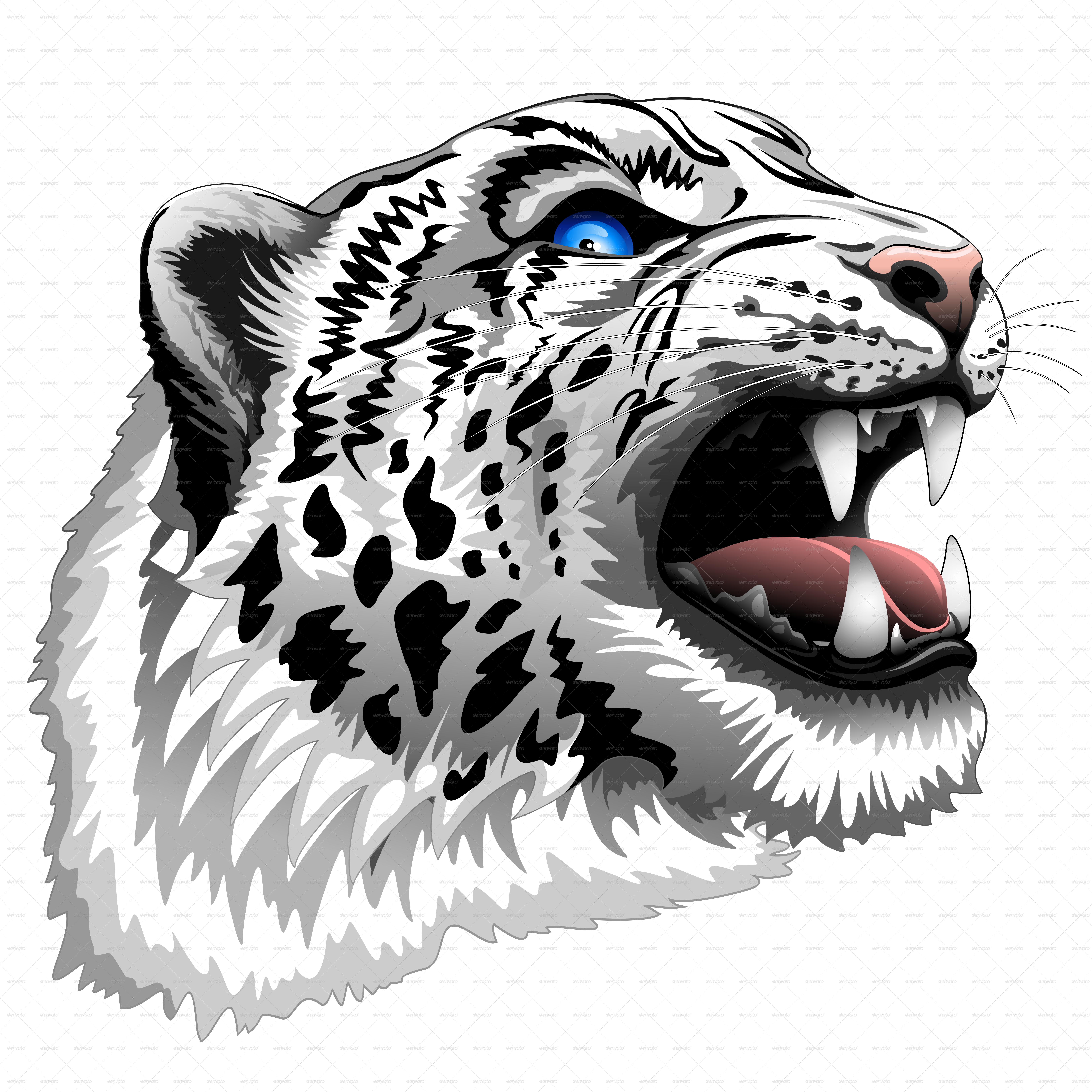 Tiger Roar Leopard Snow African PNG Free Photo PNG Image