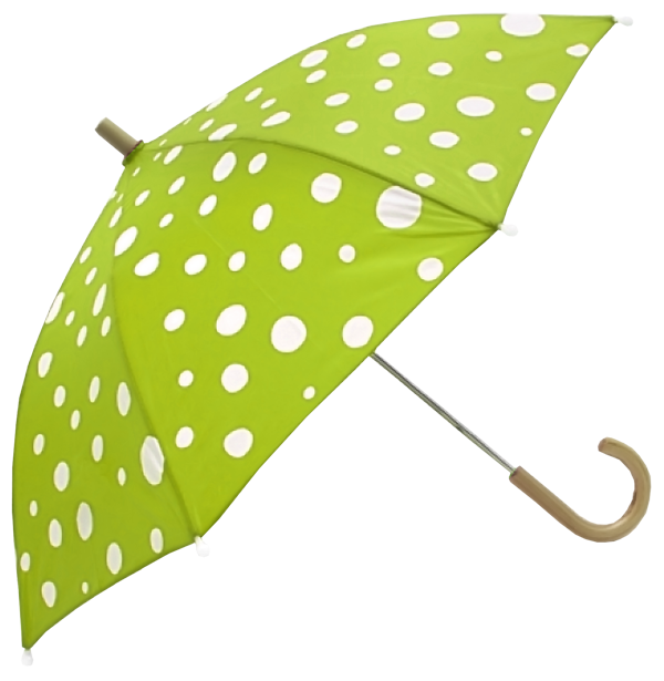 White Dotted Green Umbrella PNG Image