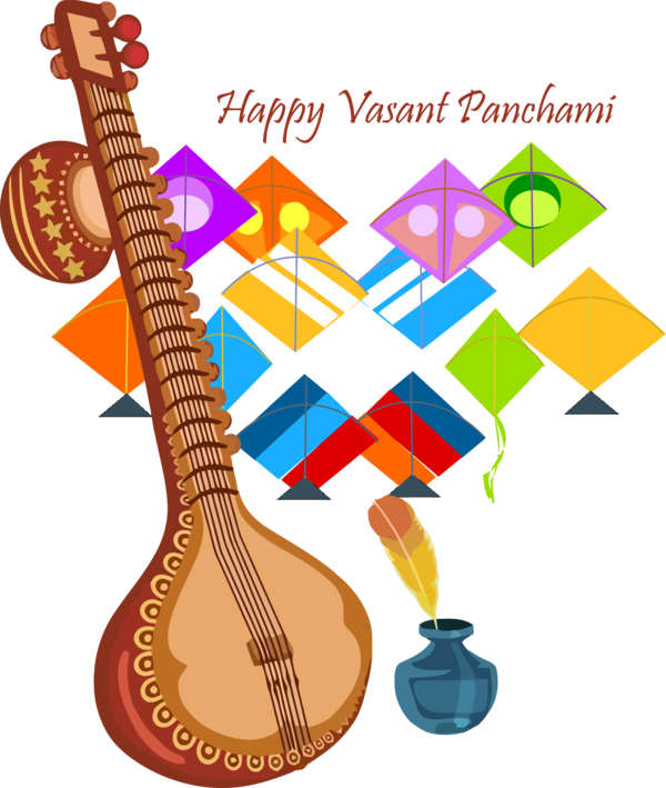Vasant Panchami String Instrument Musical For Happy Background PNG Image