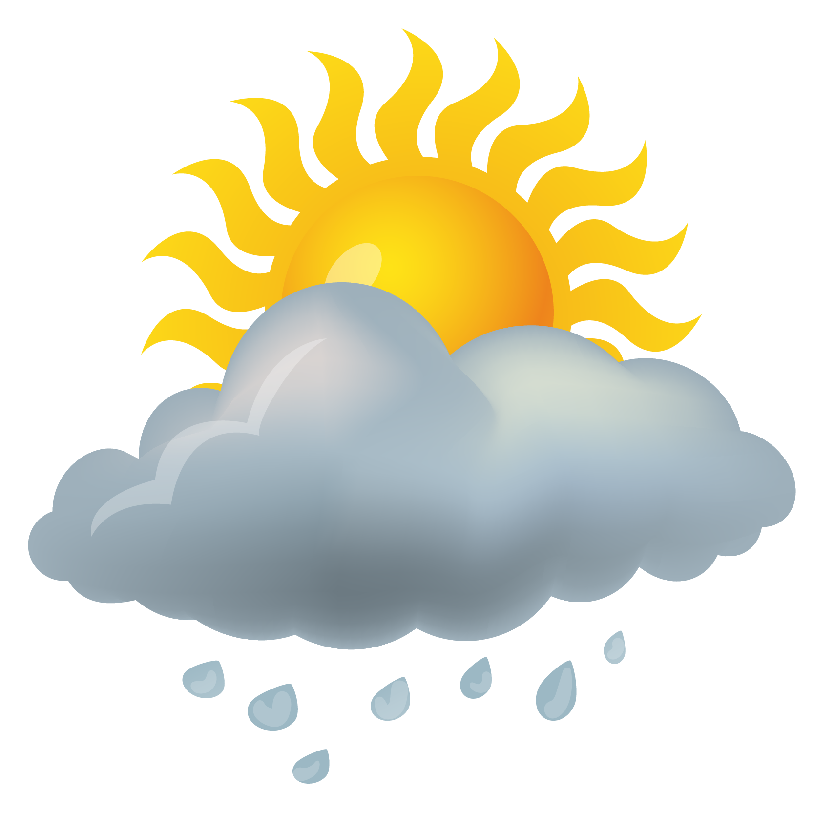 Forecasting Material Rain Shower Weather Icon PNG Image