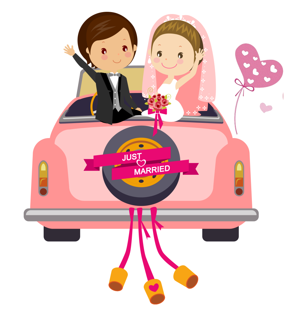 Car Wedding Illustration Invitation The Cartoon PNG Image
