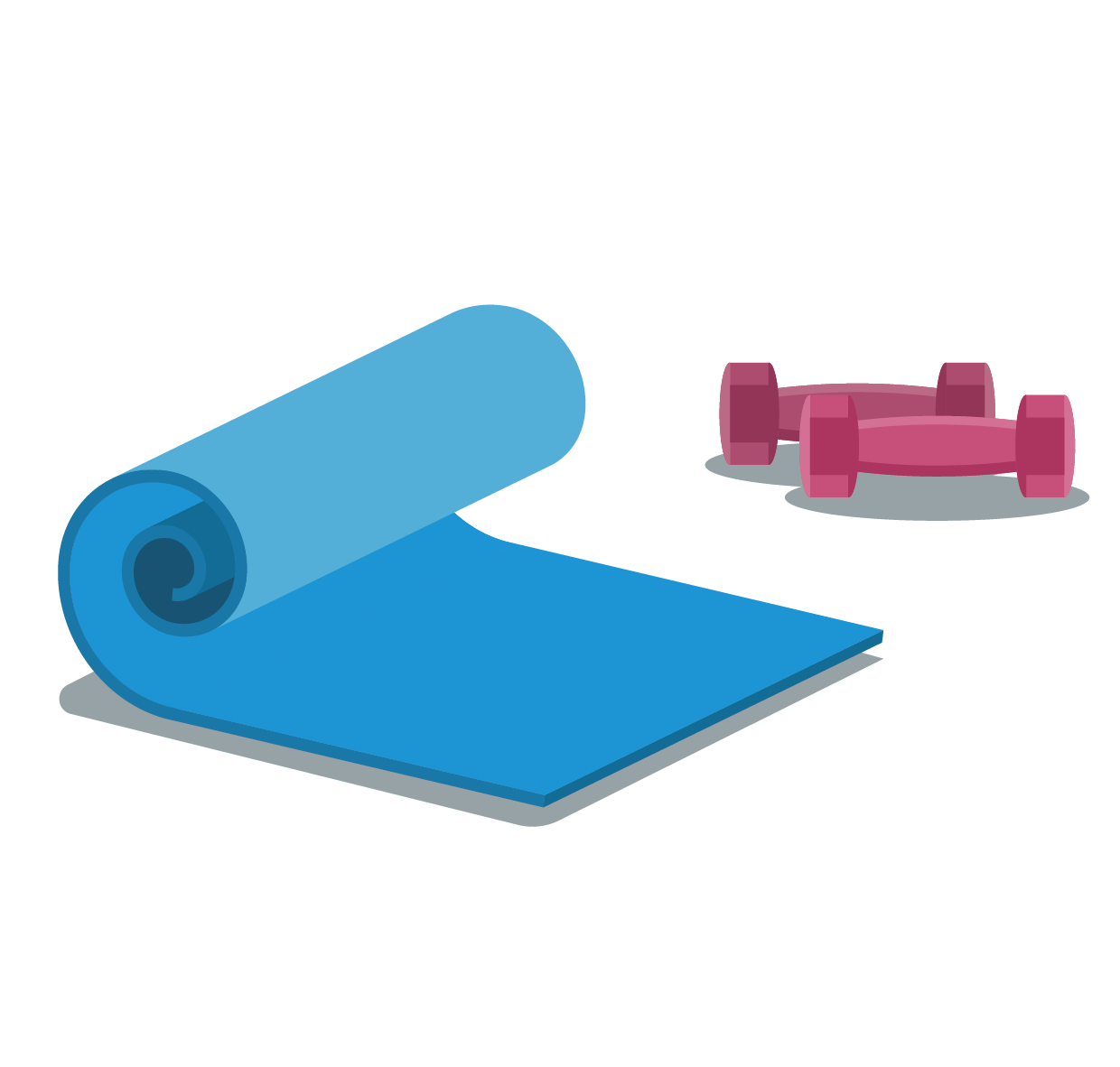 And Dumbbells Yoga Mat Vector Dumbbell PNG Image
