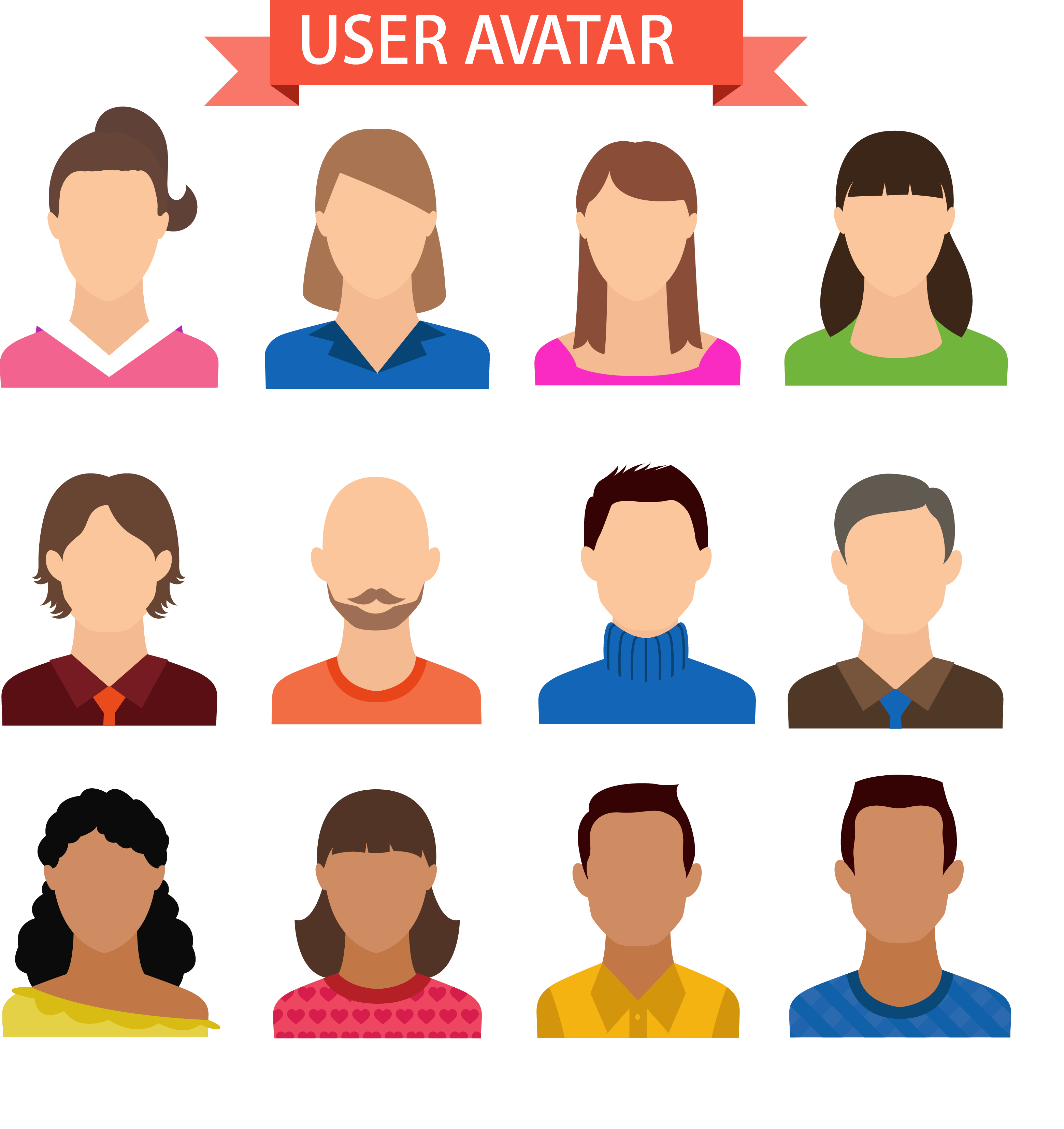 12 Expressionless User Vector Avatar Icon PNG Image