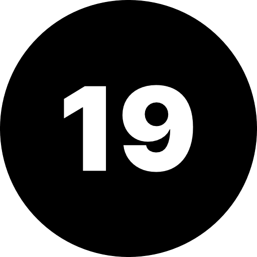 Nineteen Number Round PNG Image