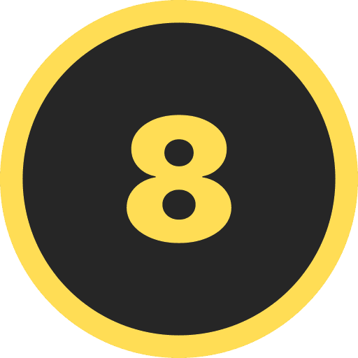 Number Eight Round PNG Image