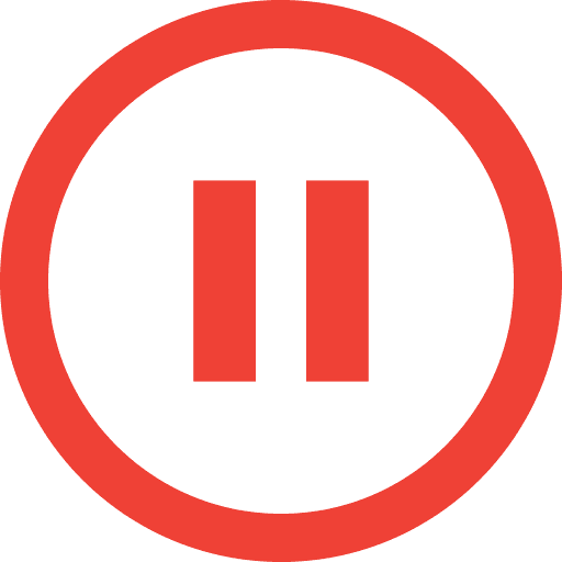 Pause Button Outline Red PNG Image
