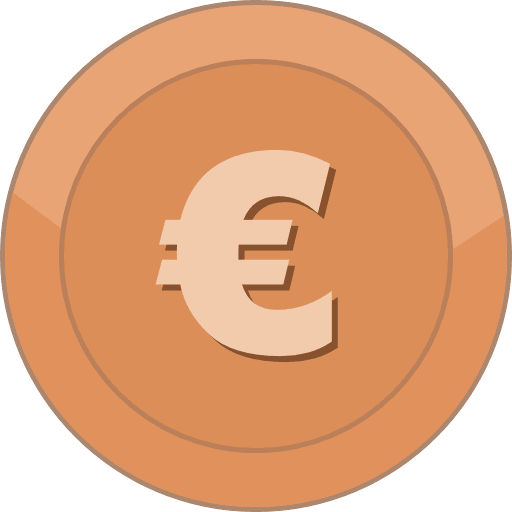 Bronze Coin Euro PNG Image
