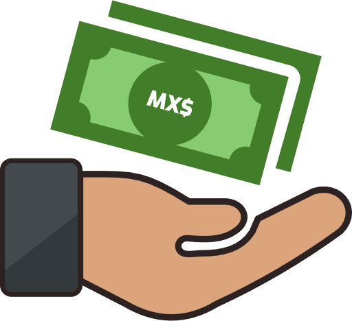 Money Notes Receiving Mexican Peso Color PNG Image