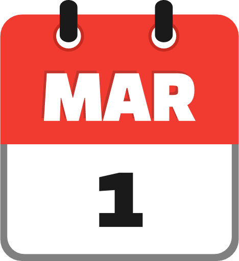 March 1 PNG Image