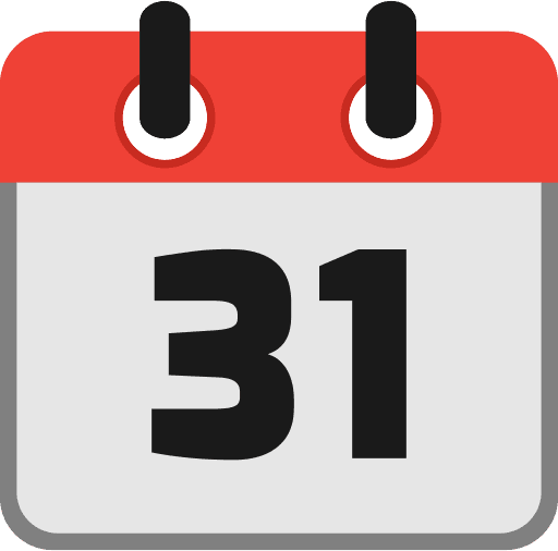 Calendar Date 31 PNG Image