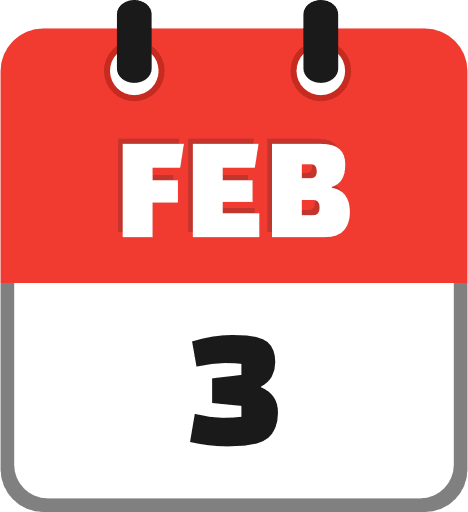 February 3 PNG Image