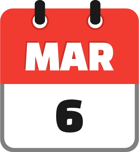March 6 PNG Image