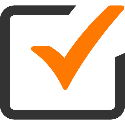 Checkmark Box Orange PNG Image