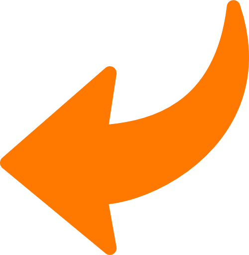 Curved Arrow Back Orange PNG Image