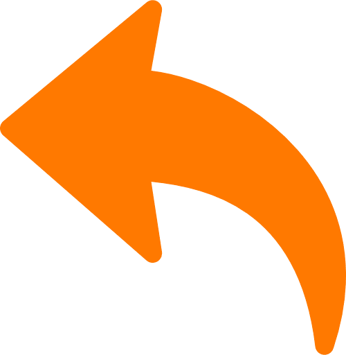 Curved Arrow Left Orange PNG Image