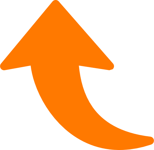 Curved Arrow Left To Top Orange PNG Image