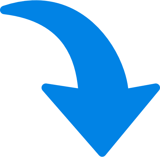 Curved Arrow Right To Bottom Blue PNG Image