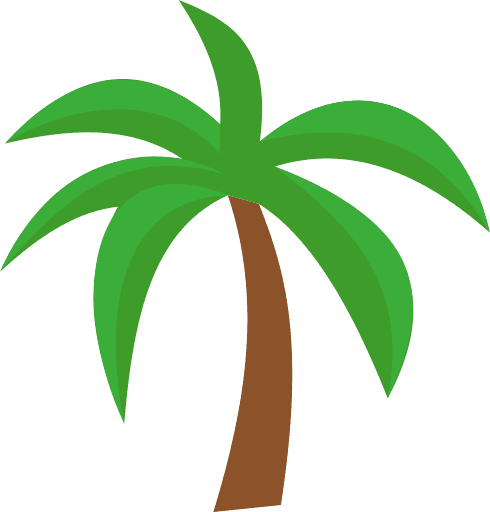 Palm Tree Color PNG Image