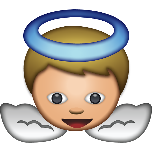 White Baby Angel Emoji Free Icon PNG Image