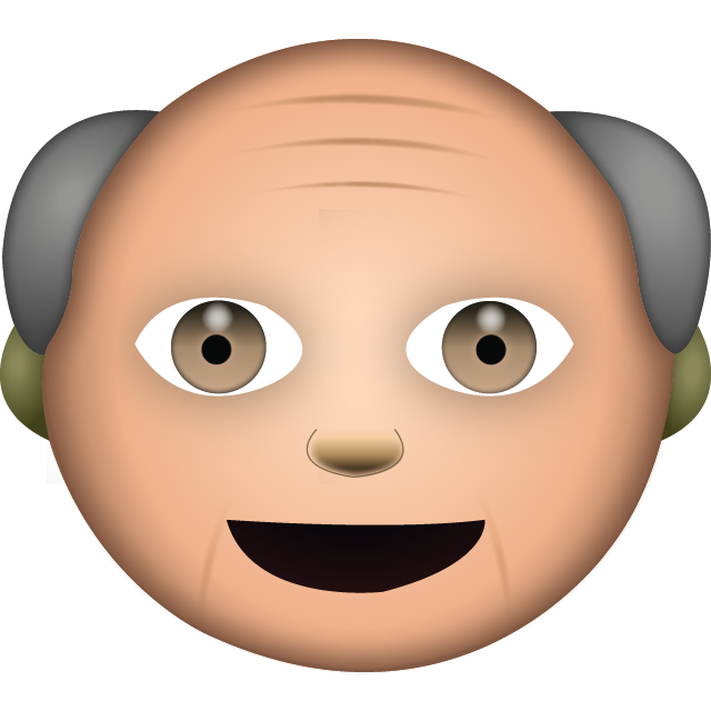 White Grandpa Emoji Free Photo Icon PNG Image