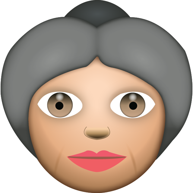 White Grandma Emoji Icon File HD PNG Image