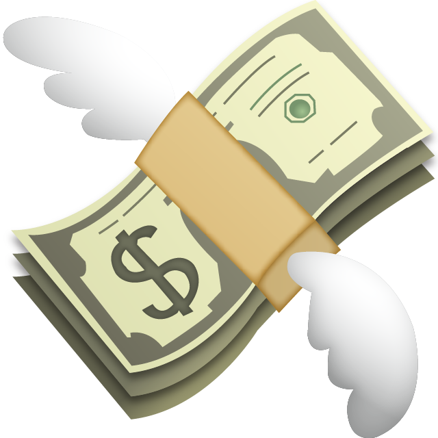Money with Wings Emoji Free Photo Icon PNG Image