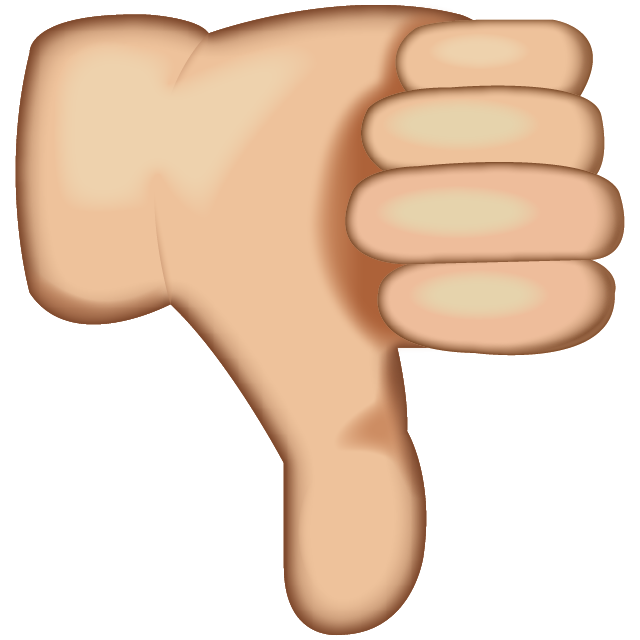 White Thumbs Down Sign Emoji Free Icon PNG Image