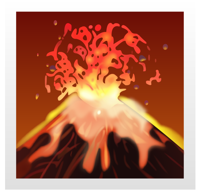 Volcano Emoji Free Icon HQ PNG Image