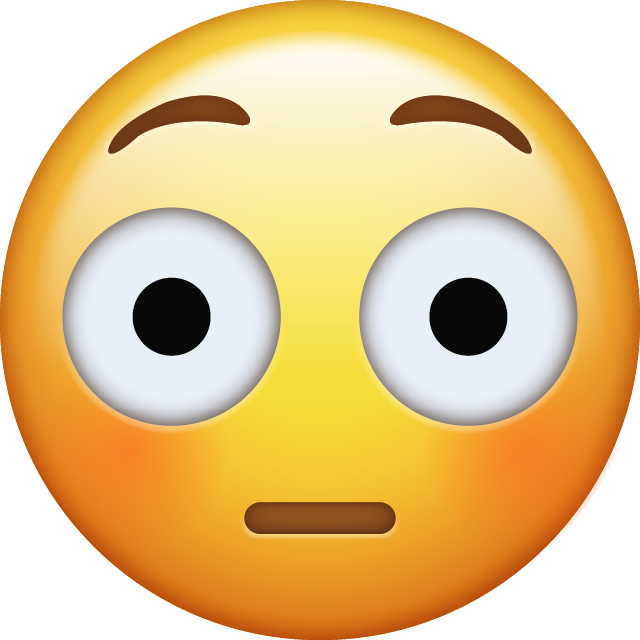 Flushed Emoji Free Icon PNG Image