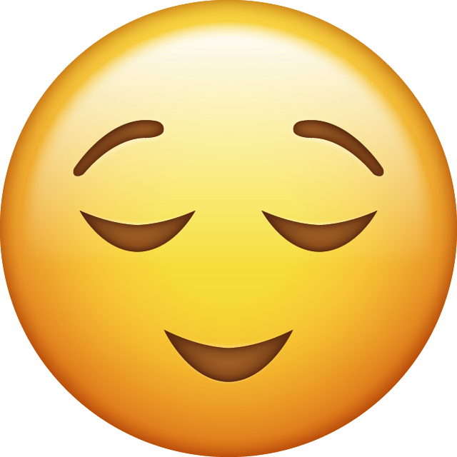 Relieved Emoji Free Icon HQ PNG Image