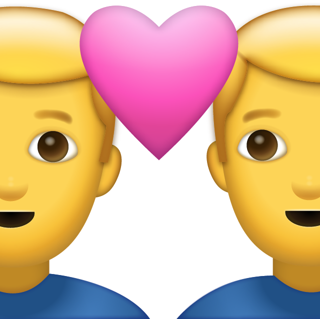 Two Men With Heart Emoji Free Photo Icon PNG Image