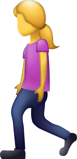 Girl Walking Emoji Free Icon HQ PNG Image