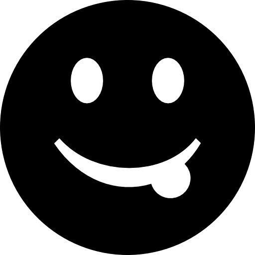 Emoji Tongue Black PNG Image