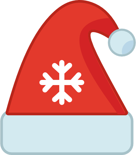 Christmas Santa Cap Color PNG Image