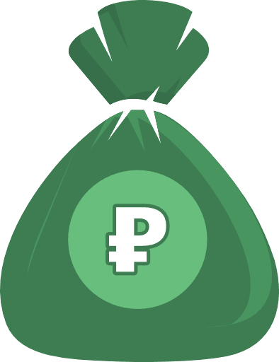 Money Bag Rouble Color PNG Image