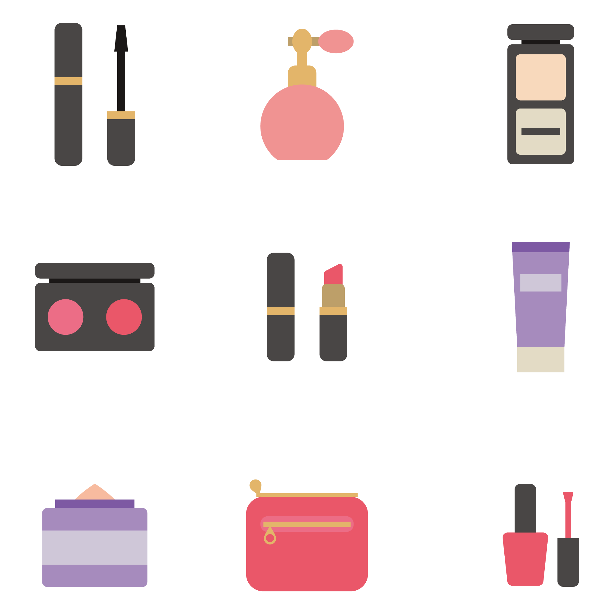 Lipstick Icons Makeup Vector Cosmetics Make-Up Pack PNG Image