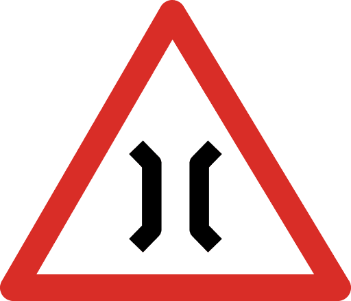 Narrow Bridge Sign PNG Image