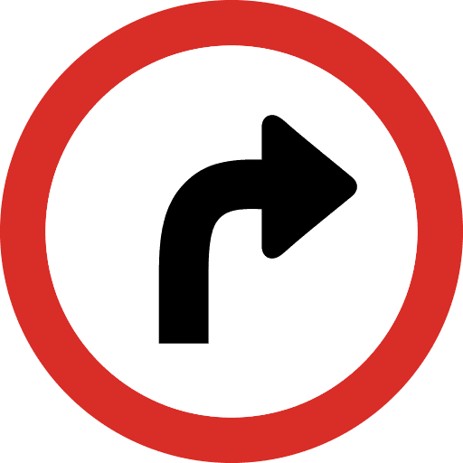 Right Turn Sign PNG Image