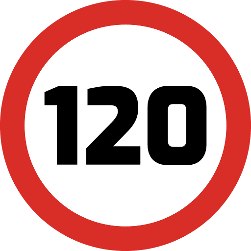 Speed Limit 120 Sign PNG Image